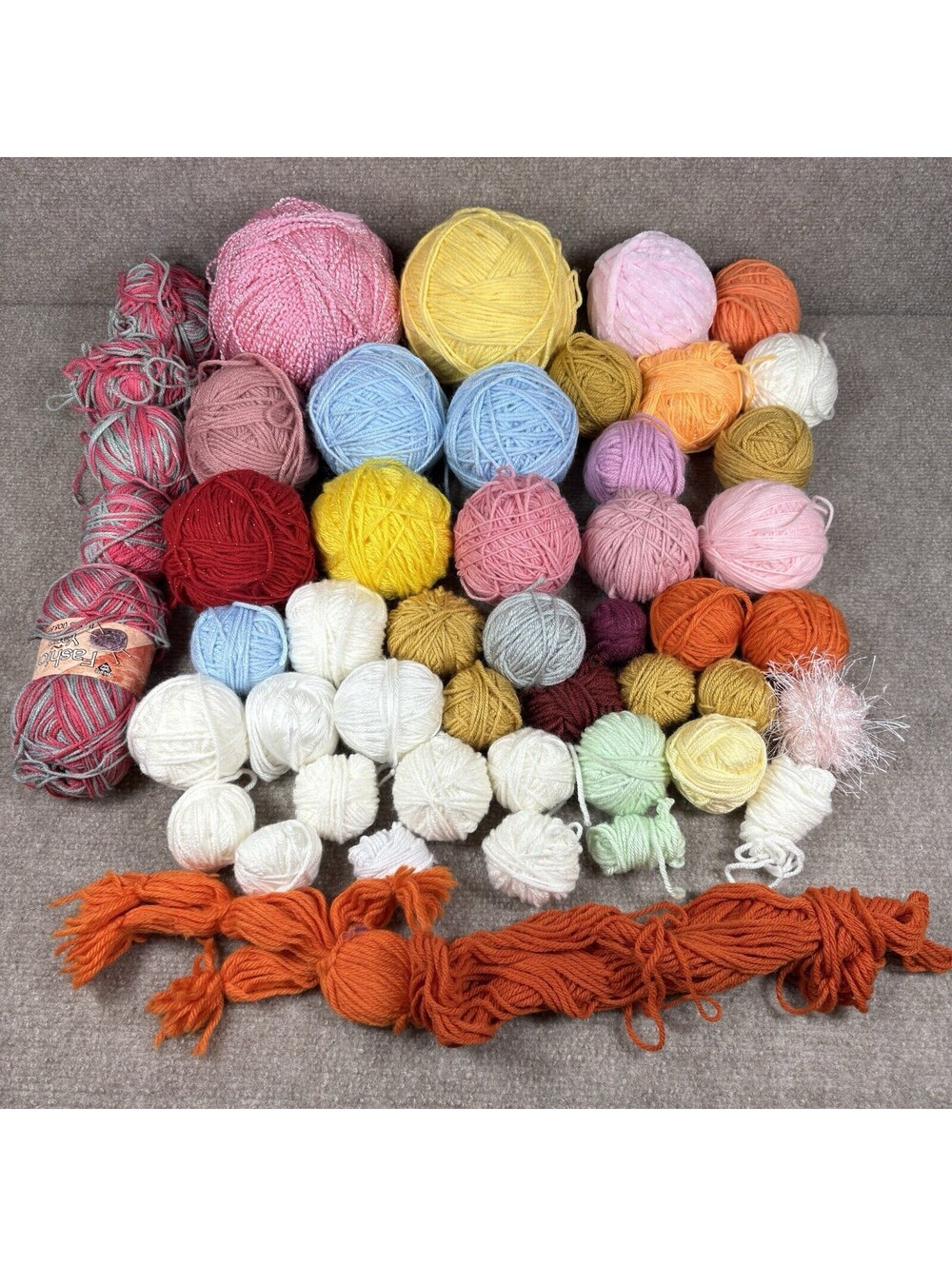 Mixed Yarn Lot Assorted Colors Textures for Knitting Crochet Crafts Acrylic